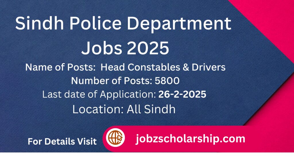Sindh Police Jobs 2025 for Head Constable & Drivers 2 Sindh Police Department Jobs 2025